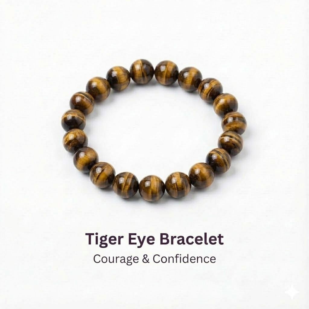 Tiger eye Bead Bracelet – Courage & Confidence | Halal to wear | Pure Natural stone with Certificate | Men | Women