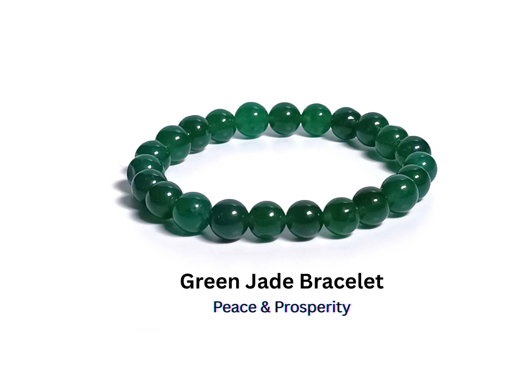 Green Jade bead Bracelet – Peace & Prosperity | Halal to wear | Pure Natural stone with Certificate | Men | Women