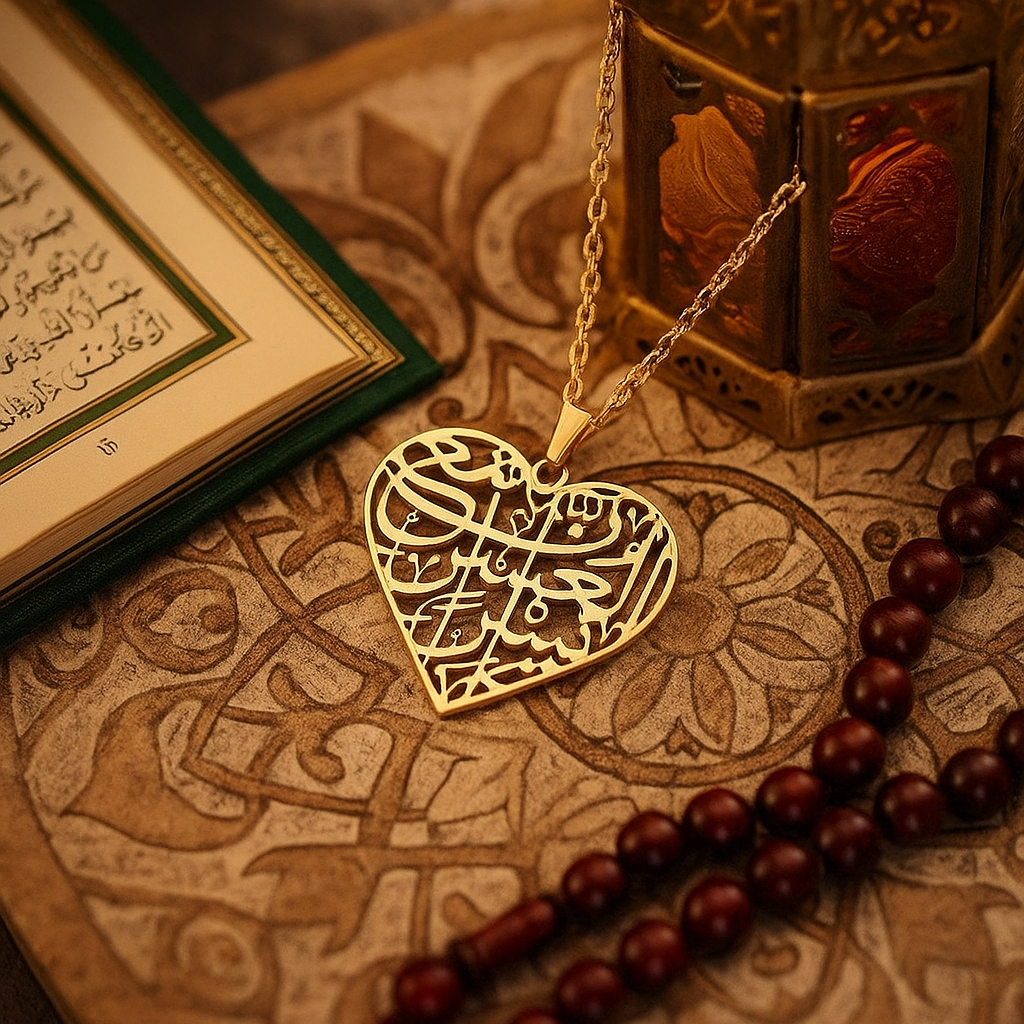 Islamic Heart Pendant Necklace