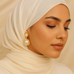 Pearl Rhinestone Drop Earrings