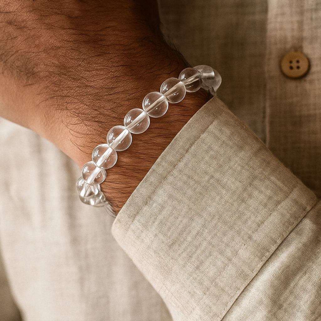 Clear Quartz Bead Bracelet –Noor of Safa