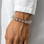 Clear Quartz Bead Bracelet – Amplifies Energy & mental Clarity | Halal to wear | Pure Natural stone with Certificate | Men | Women