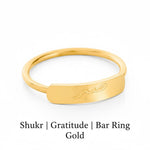 Shukr | Gratitude | Bar Ring