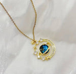 Twinkling Blue Starry Sky Zircon Pendant
