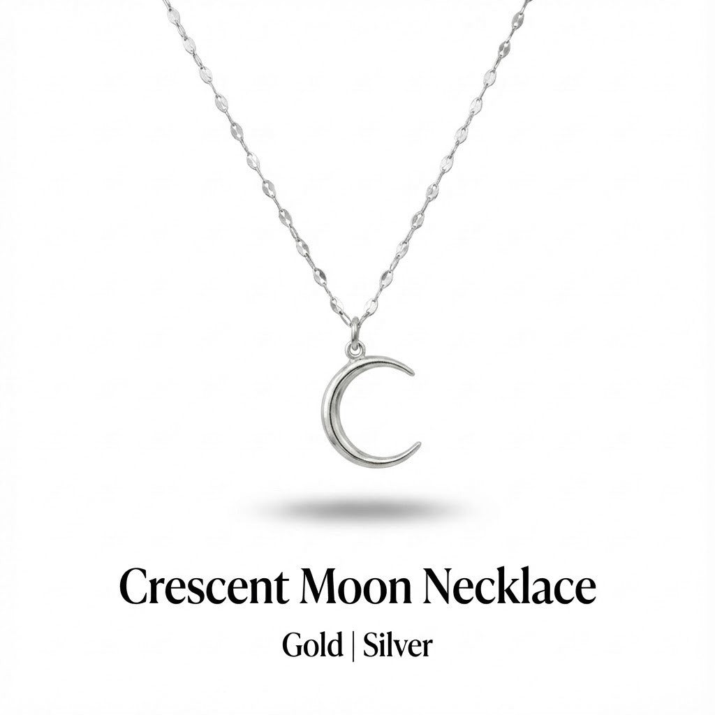 Crescent Moon Necklace – Sleek Crescent Pendant | Women