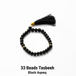 33 Beads Aqeeq Tasbeeh |Daily Zikr | Ramadan |Muharram & Chehlum |ForJummah (Friday Prayer) | Hajj & Umrah Return Gifts | Wedding/Nikkah Gift| Pure Natural Stone with certificate