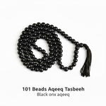 101 Beads Aqeeq Tasbeeh |Daily Zikr | Ramadan |Muharram & Chehlum |ForJummah (Friday Prayer) | Hajj & Umrah Return Gifts | Wedding/Nikkah Gift| Pure Natural Stone with certificate