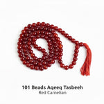 101 Beads Aqeeq Tasbeeh |Daily Zikr | Ramadan |Muharram & Chehlum |ForJummah (Friday Prayer) | Hajj & Umrah Return Gifts | Wedding/Nikkah Gift| Pure Natural Stone with certificate