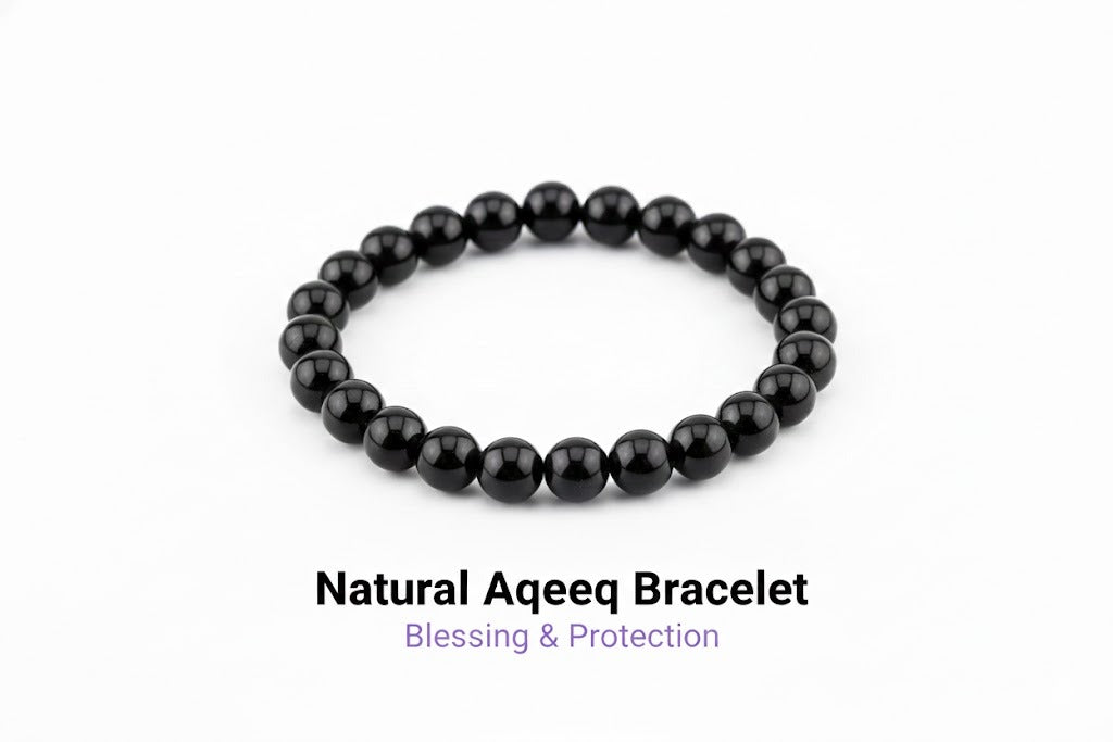 Natural Aqeeq Bracelets - Blessing & Protection | Halal to wear | Pure Natural stone with Certificate | Men | Women