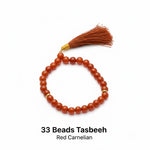 33 Beads Aqeeq Tasbeeh |Daily Zikr | Ramadan |Muharram & Chehlum |ForJummah (Friday Prayer) | Hajj & Umrah Return Gifts | Wedding/Nikkah Gift| Pure Natural Stone with certificate