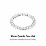 Clear Quartz Bead Bracelet – Amplifies Energy & mental Clarity | Halal to wear | Pure Natural stone with Certificate | Men | Women