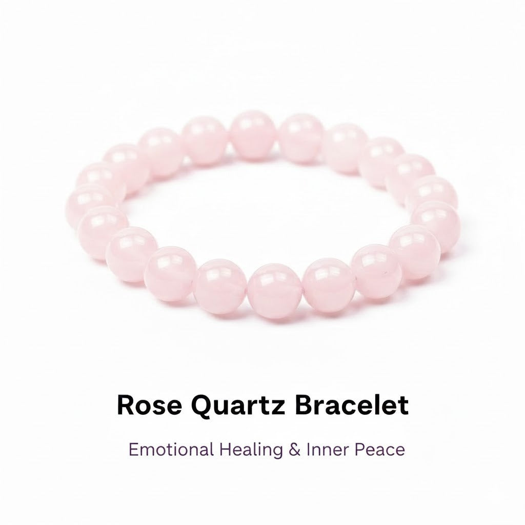 Rose Quartz Bracelet – Emotional Healing & Inner peace | Halal to wear | Pure Natural stone with Certificate | Women