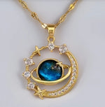Twinkling Blue Starry Sky Zircon Pendant