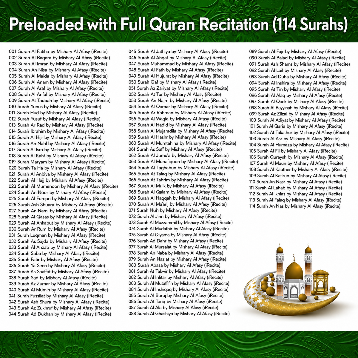 Full Quran Fridge Magnet Speaker | Remote | Bluetooth | 3 Models (DUA / QURAN / NASHEED | 8 DUA / 114 QURAN SURAH / 6 NASHEED | Full Surah Baqarah | Islamic Gift