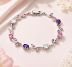 Floral Tulip Bracelet for Women & Girls | Multi Crystal Stone Bracelet
