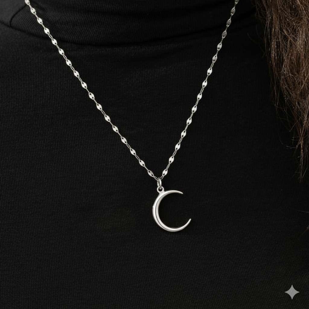 Crescent Moon Necklace – Sleek Crescent Pendant | Women