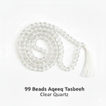 99 Beads Aqeeq Tasbeeh |Daily Zikr | Ramadan |Muharram & Chehlum |ForJummah (Friday Prayer) | Hajj & Umrah Return Gifts | Wedding/Nikkah Gift| Pure Natural Stone with certificate