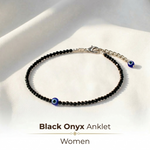 Black Onyx Anklet | Women | Authentication certificate