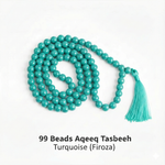 99 Beads Aqeeq Tasbeeh |Daily Zikr | Ramadan |Muharram & Chehlum |ForJummah (Friday Prayer) | Hajj & Umrah Return Gifts | Wedding/Nikkah Gift| Pure Natural Stone with certificate