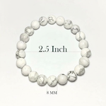 Natural Howlite Bead Bracelet - Calming & Patience | Halal to wear | Pure Natural stone with Certificate | Men | Women