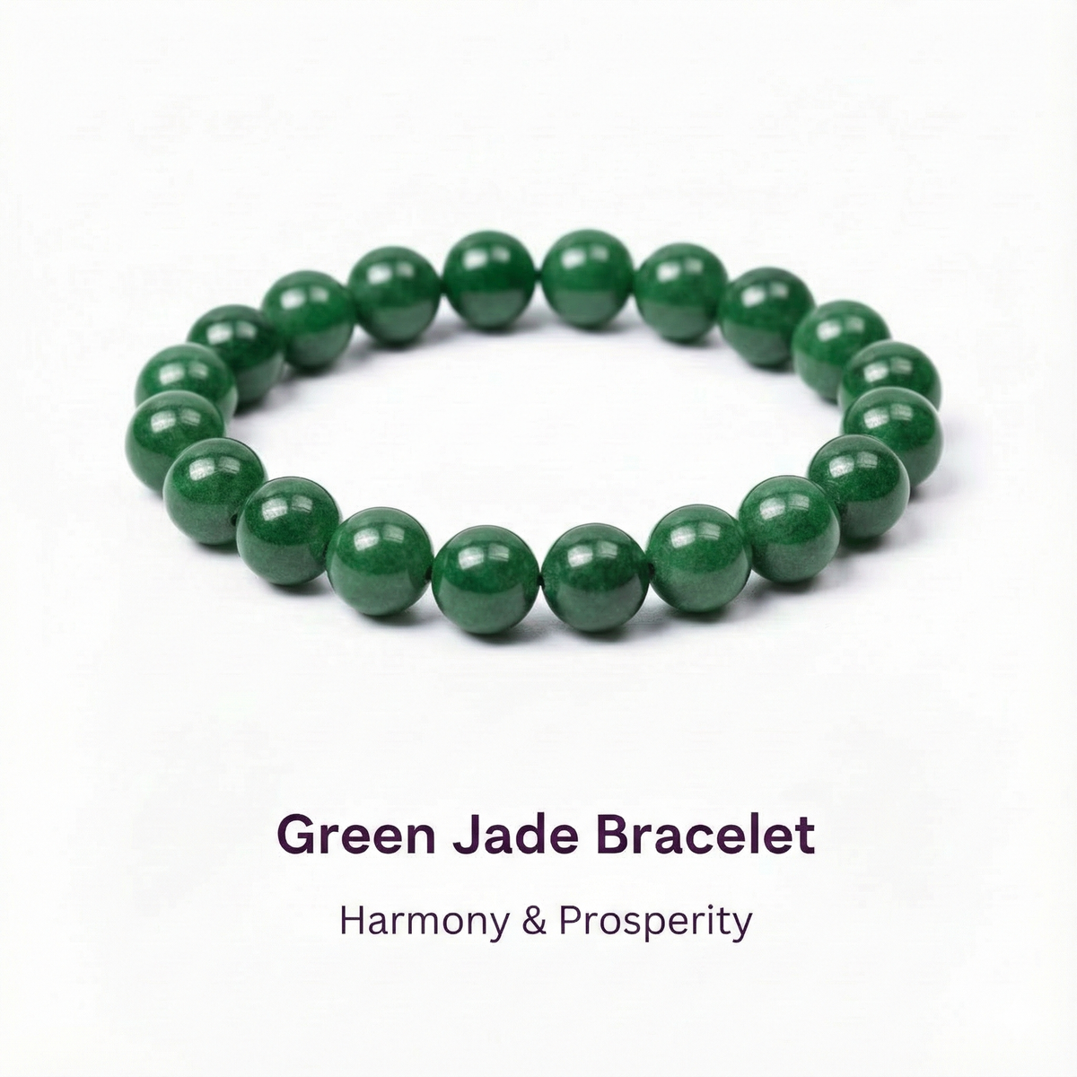 Green Jade bead Bracelet – Harmony & Prosperity | Halal to wear | Pure Natural stone with Certificate | Men | Women