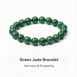 Green Jade bead Bracelet – Harmony & Prosperity | Halal to wear | Pure Natural stone with Certificate | Men | Women