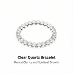 Clear Quartz Bead Bracelet –Mental Clarity & Spiritual Growth | Halal to wear | Pure Natural stone with Certificate | Men | Women