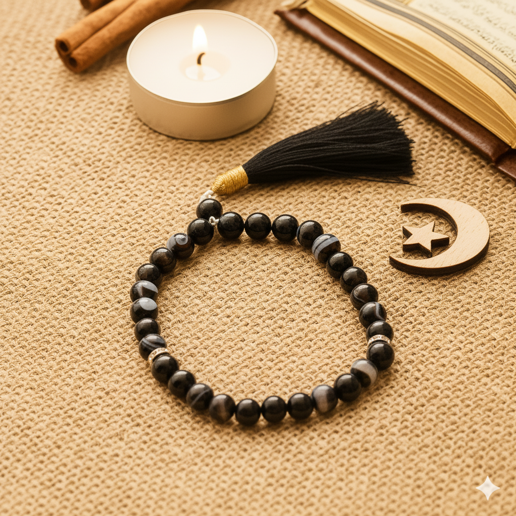 Sulemani Bead Bracelet – Strength & Protection| Halal to wear | Pure Natural stone with Certificate | Men | Women