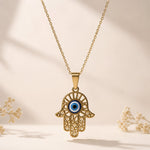 Hamsa Necklace with evil eye