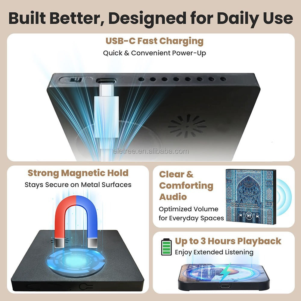 Full Quran Fridge Magnet Speaker| Remote | Bluetooth | 114 Surah Audio | Islamic Gift