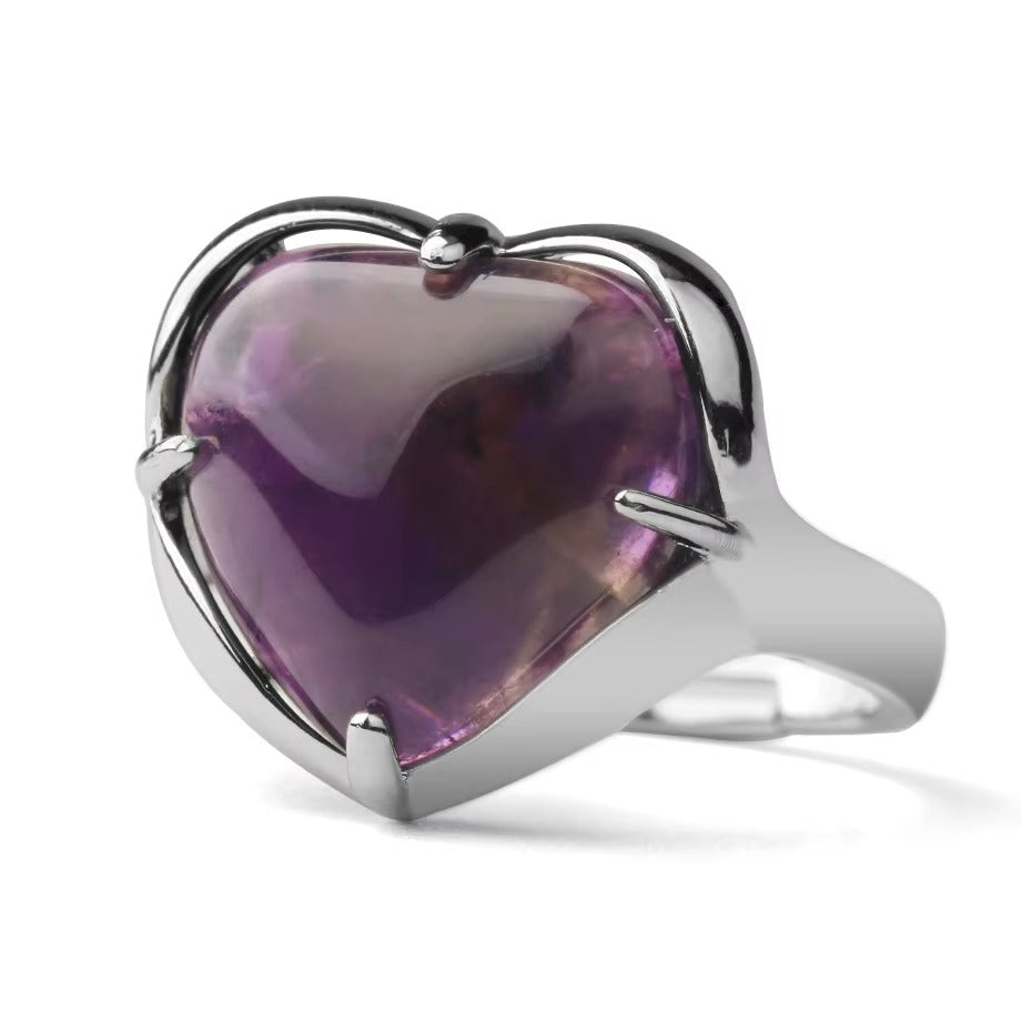 Elegant Heart Aqeeq Ring | Women