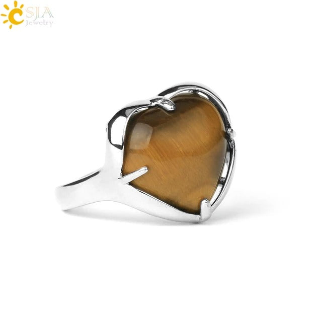 Elegant Heart Aqeeq Ring | Women