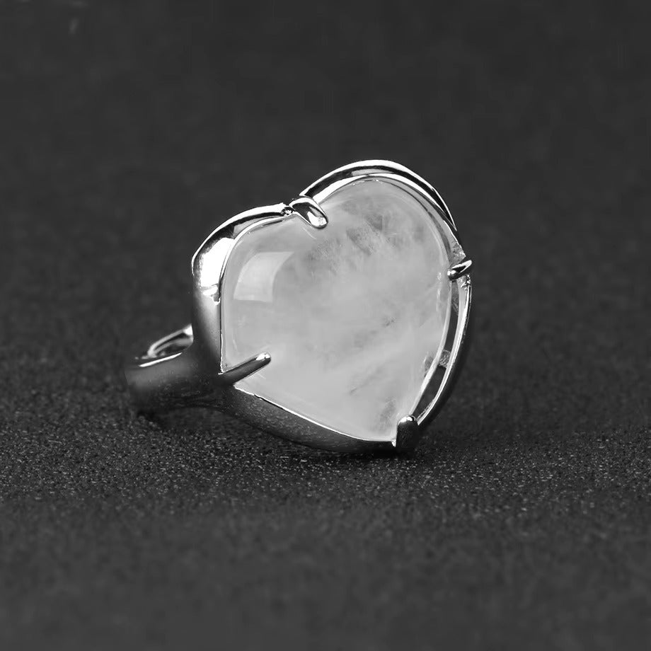 Elegant Heart Aqeeq Ring | Women