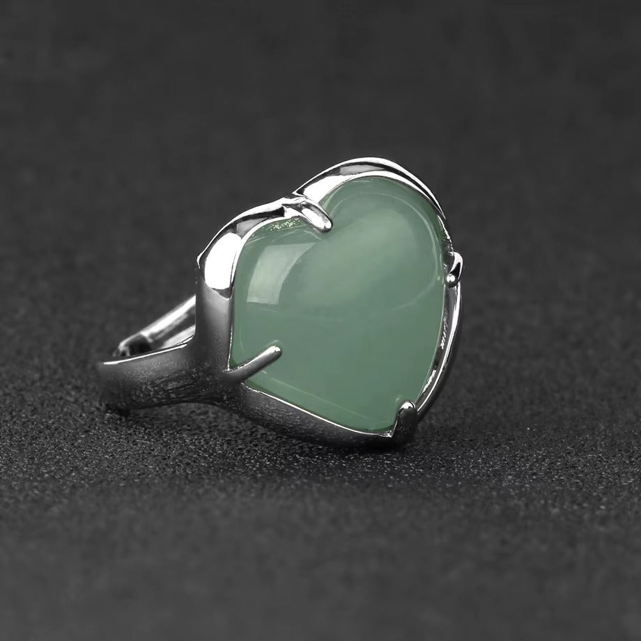 Elegant Heart Aqeeq Ring | Women