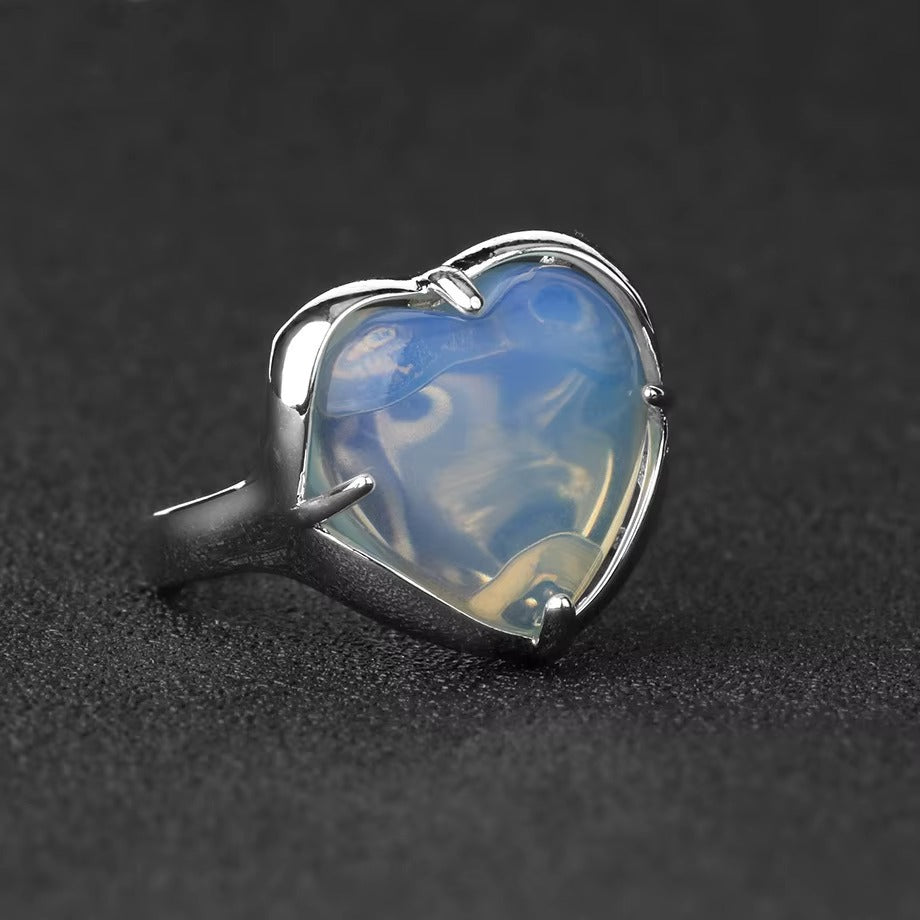 Elegant Heart Aqeeq Ring | Women