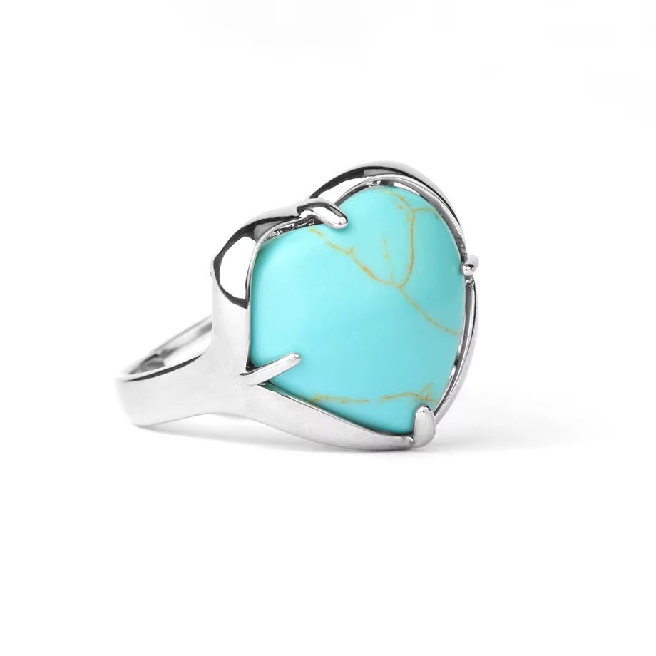 Elegant Heart Aqeeq Ring | Women