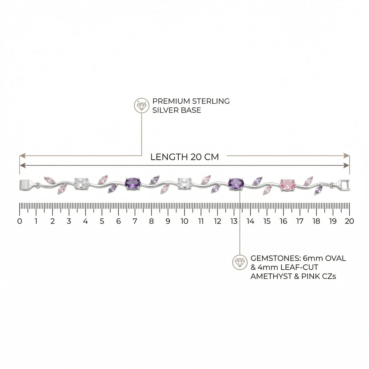 Floral Tulip Bracelet for Women & Girls | Multi Crystal Stone Bracelet