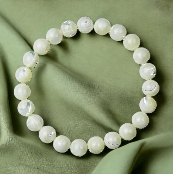 Mother of Pearl Bracelet – Emotional Ease & Peace | Halal to wear | Pure Natural stone with Certificate | Women
