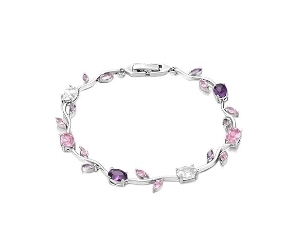 Floral Tulip Bracelet for Women & Girls | Multi Crystal Stone Bracelet