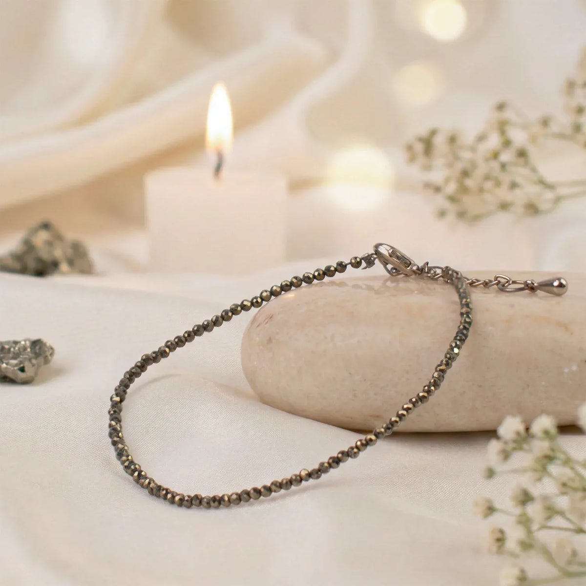 Pyrite Anklet - Money & Wealth Attraction | Halal to wear | Pure Natural stone with Certificate | Women