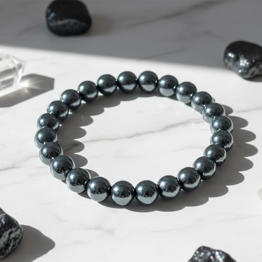 Hematite Bracelet - Balance & Protection | Halal to Wear | Pure Natural Stone with Certificate | Men | Women