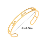 Sabr Shukr Tawakkul Open Cuff Bracelet for Women | 18K Gold Plated Stainless Steel | Adjustable Islamic Bracelet