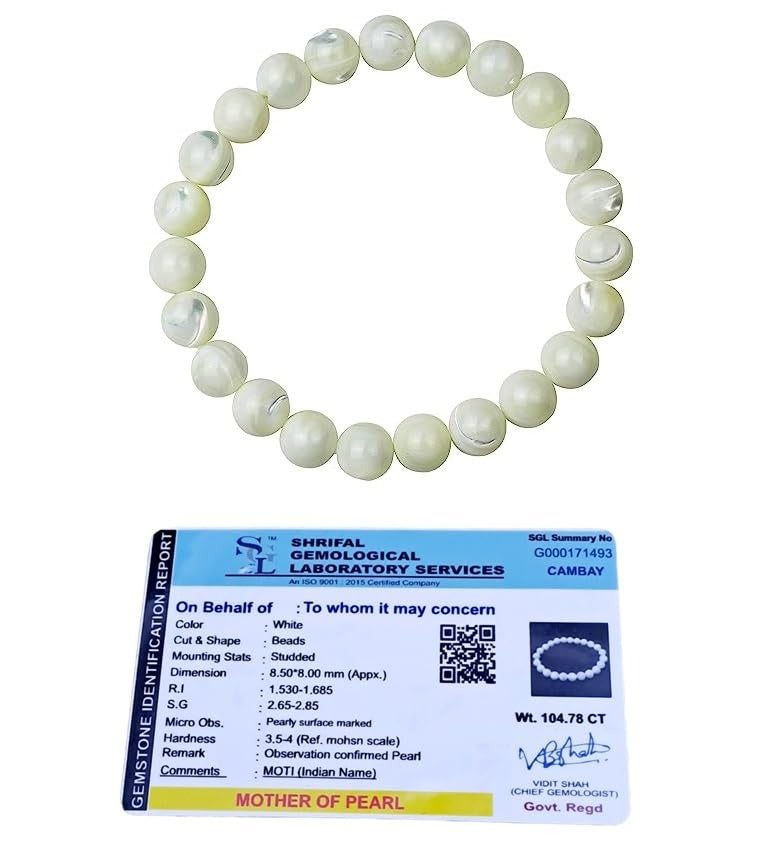 Mother of Pearl Bracelet – Emotional Ease & Peace | Halal to wear | Pure Natural stone with Certificate | Women