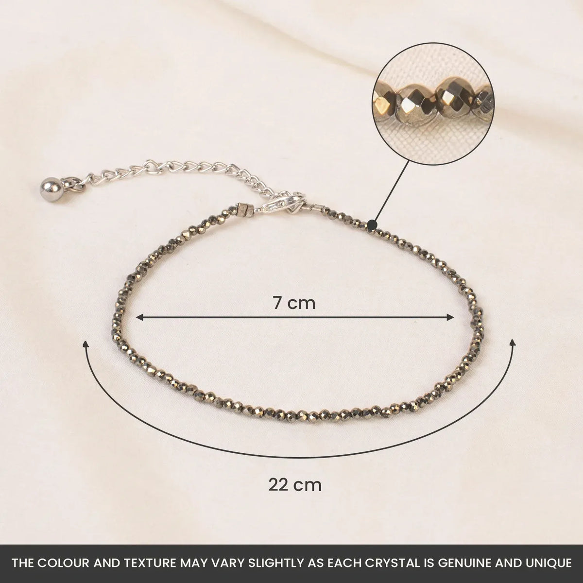Pyrite Anklet - Money & Wealth Attraction | Halal to wear | Pure Natural stone with Certificate | Women