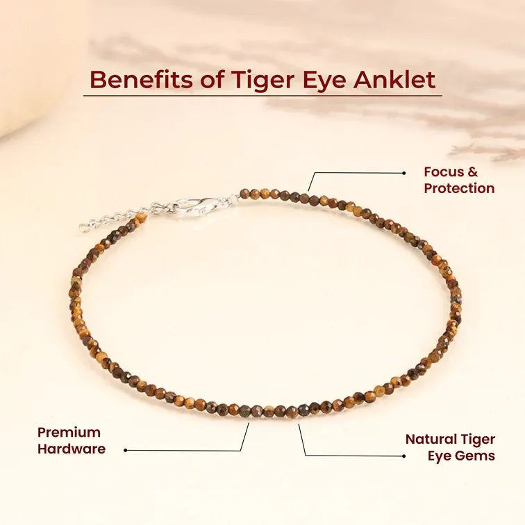 Tiger Eye Anklet | Women | Authentication certificate