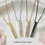 Customize Bar Block Necklace | Birthday Gift | Anniversary | Valentine