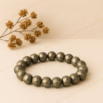 Natural Pyrite Bead Bracelet- Money & Wealth Attraction | Halal to wear | Pure Natural stone with Certificate | Men | Women
