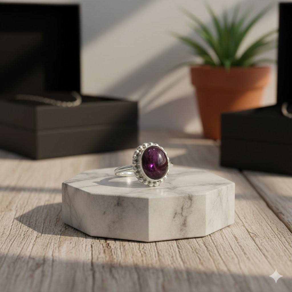 Natural Red Ruby Ring - Strength & Blessing | Halal to wear | Pure Natural stone with Certificate | Women