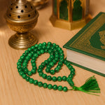 Green Jade bead Bracelet – Harmony & Prosperity | Halal to wear | Pure Natural stone with Certificate | Men | Women