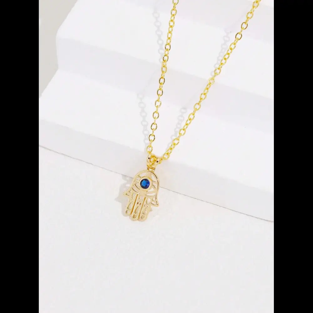 Hamsa Necklace with Blue evil eye